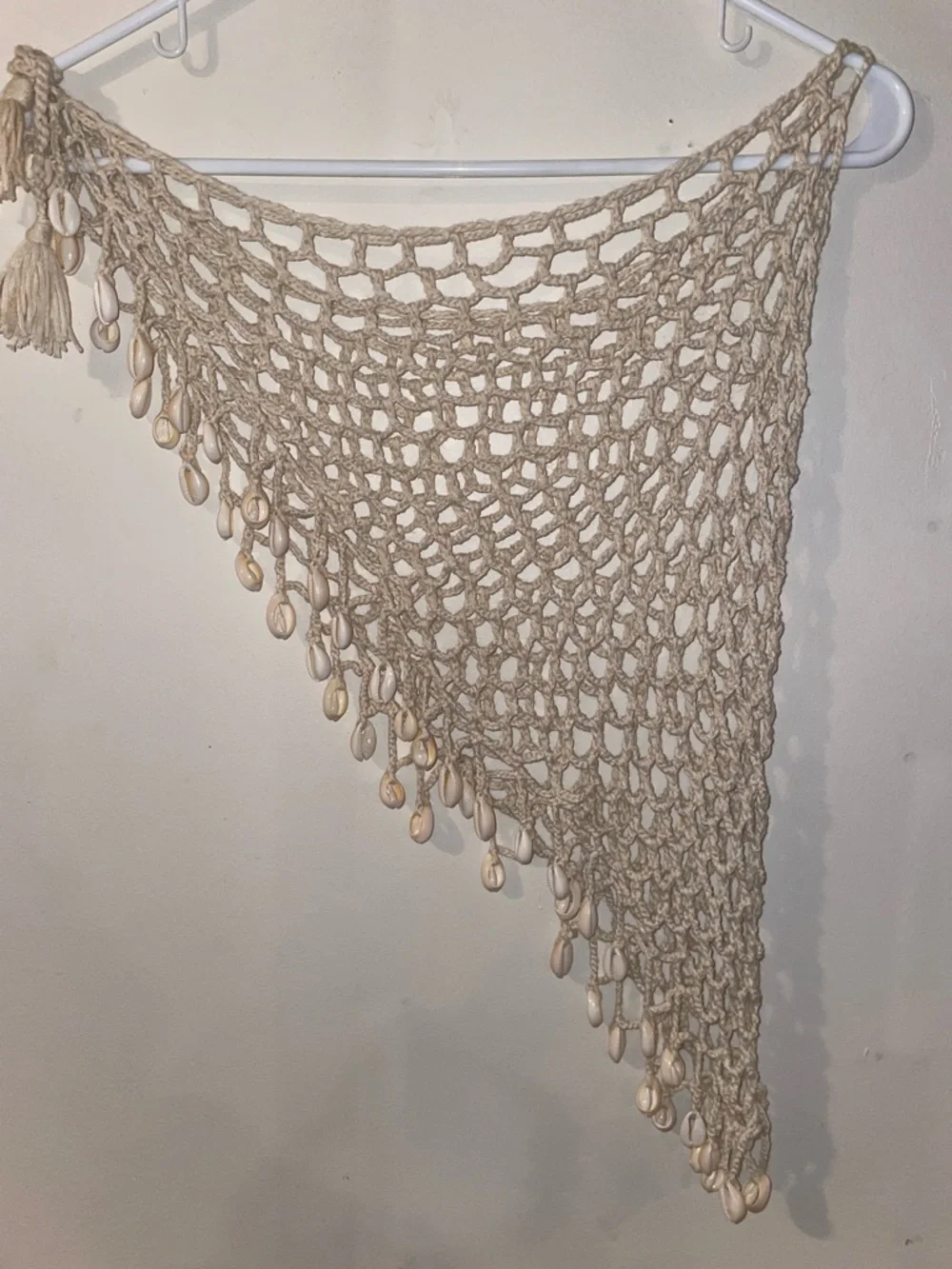 Coastal Chic Macramé Swimsuit Wrap with Seashell Hem NWT